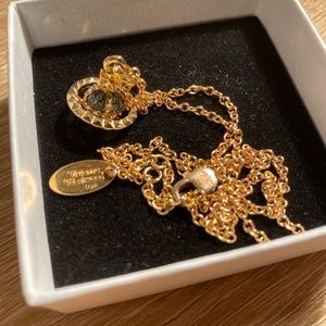 Vivienne Westwood black rhinestone orbit necklace